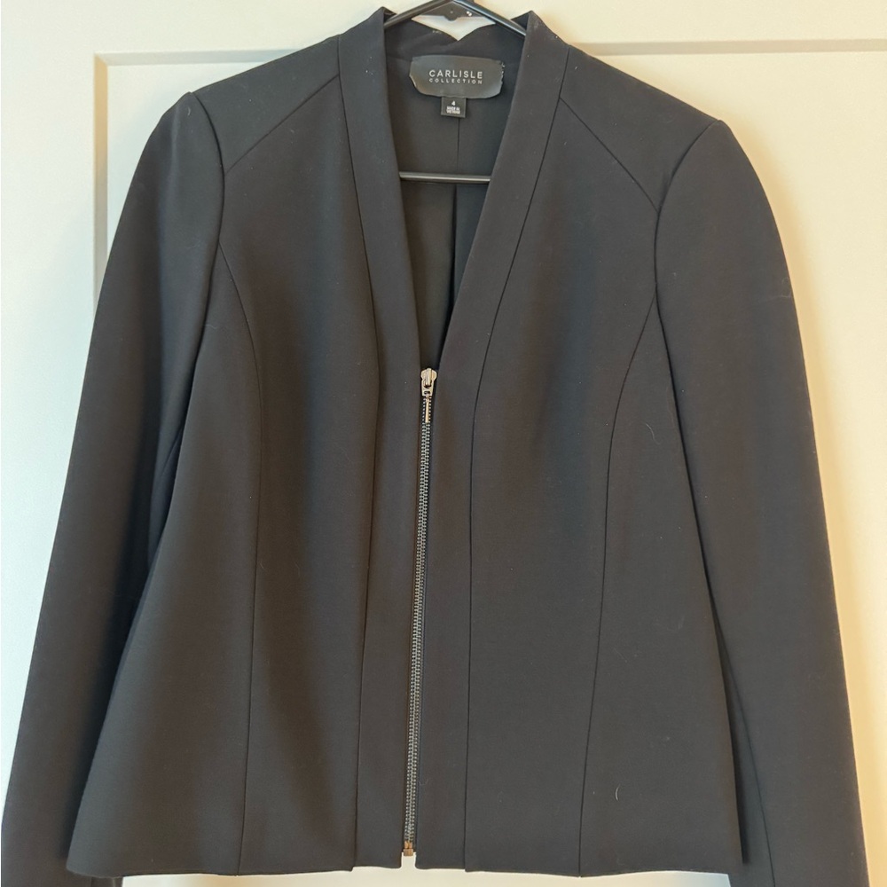 Carlisle Black Zippered Women's Blazer
